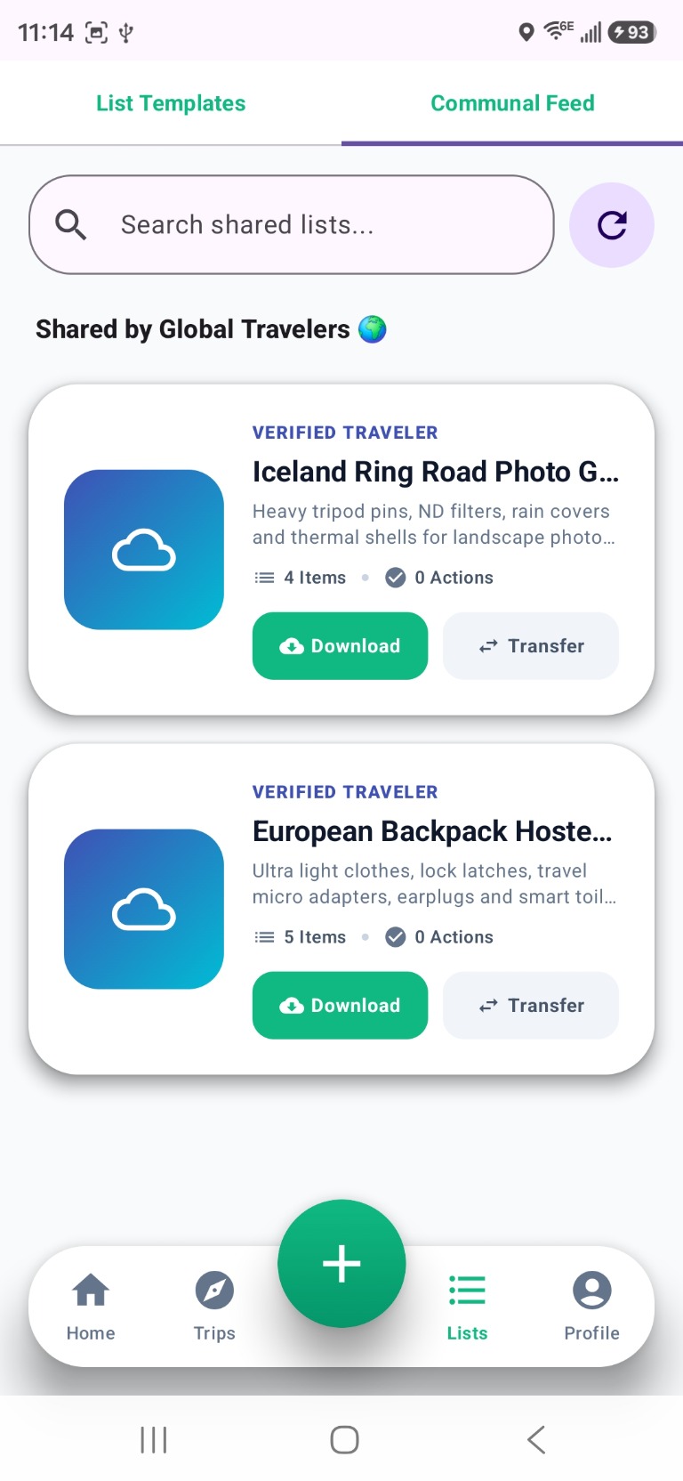 Communal Feed — shared by travelers