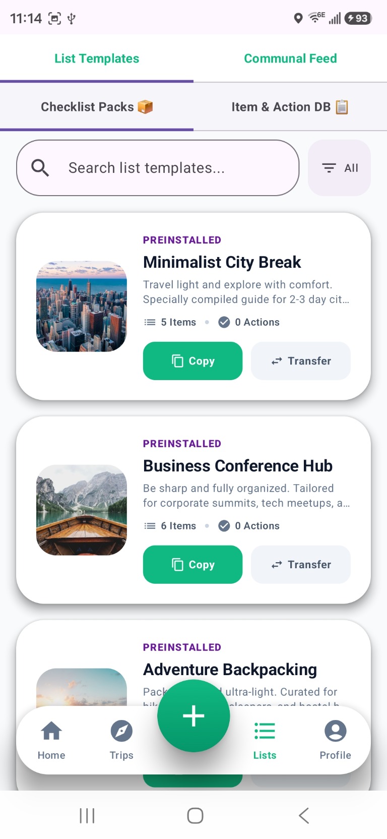 List templates