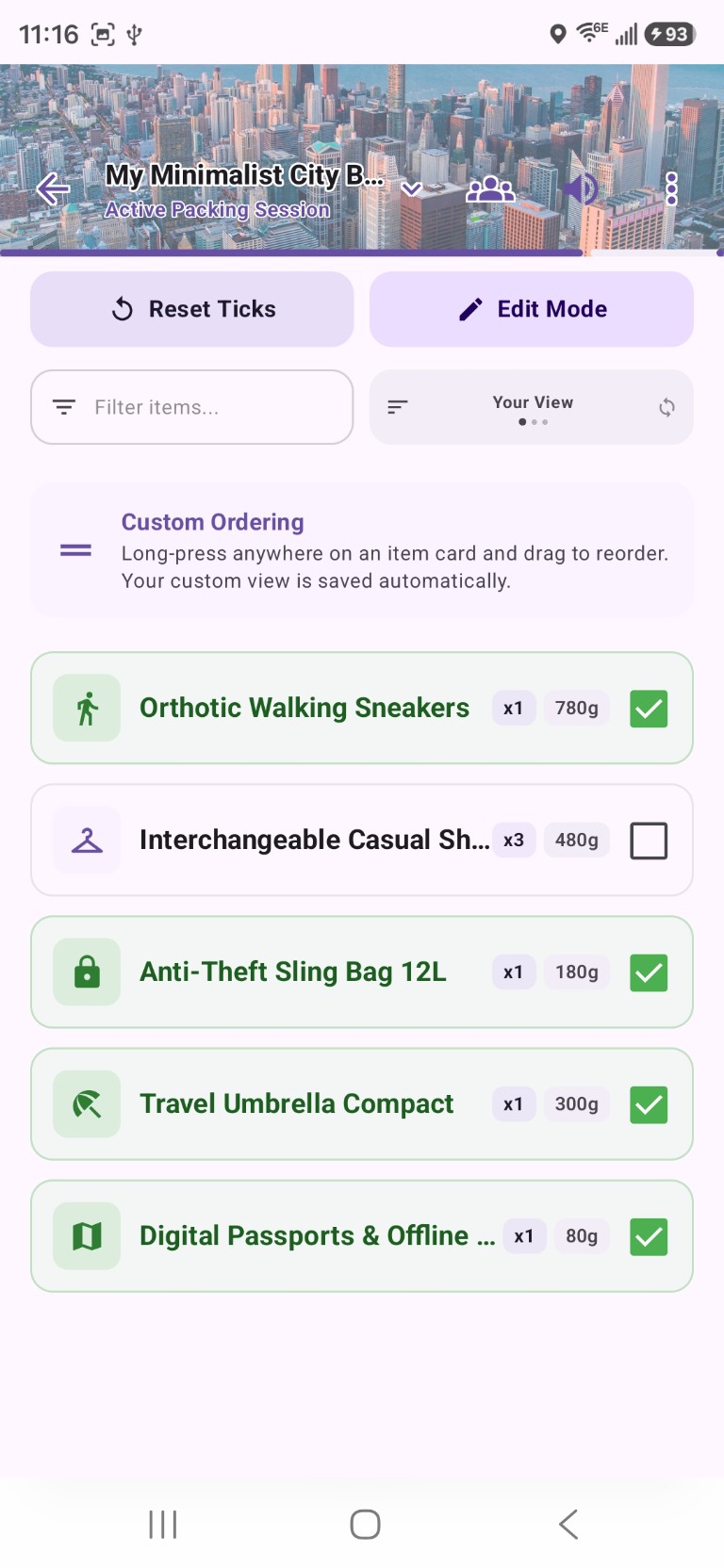 Active Packing Mode
