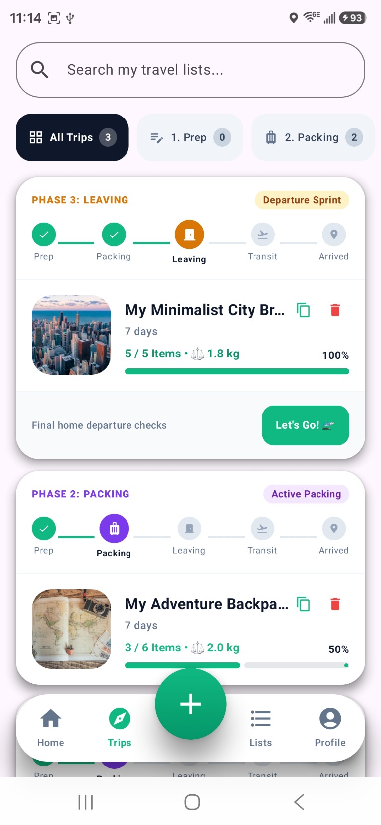 Leaving phase — departure checks